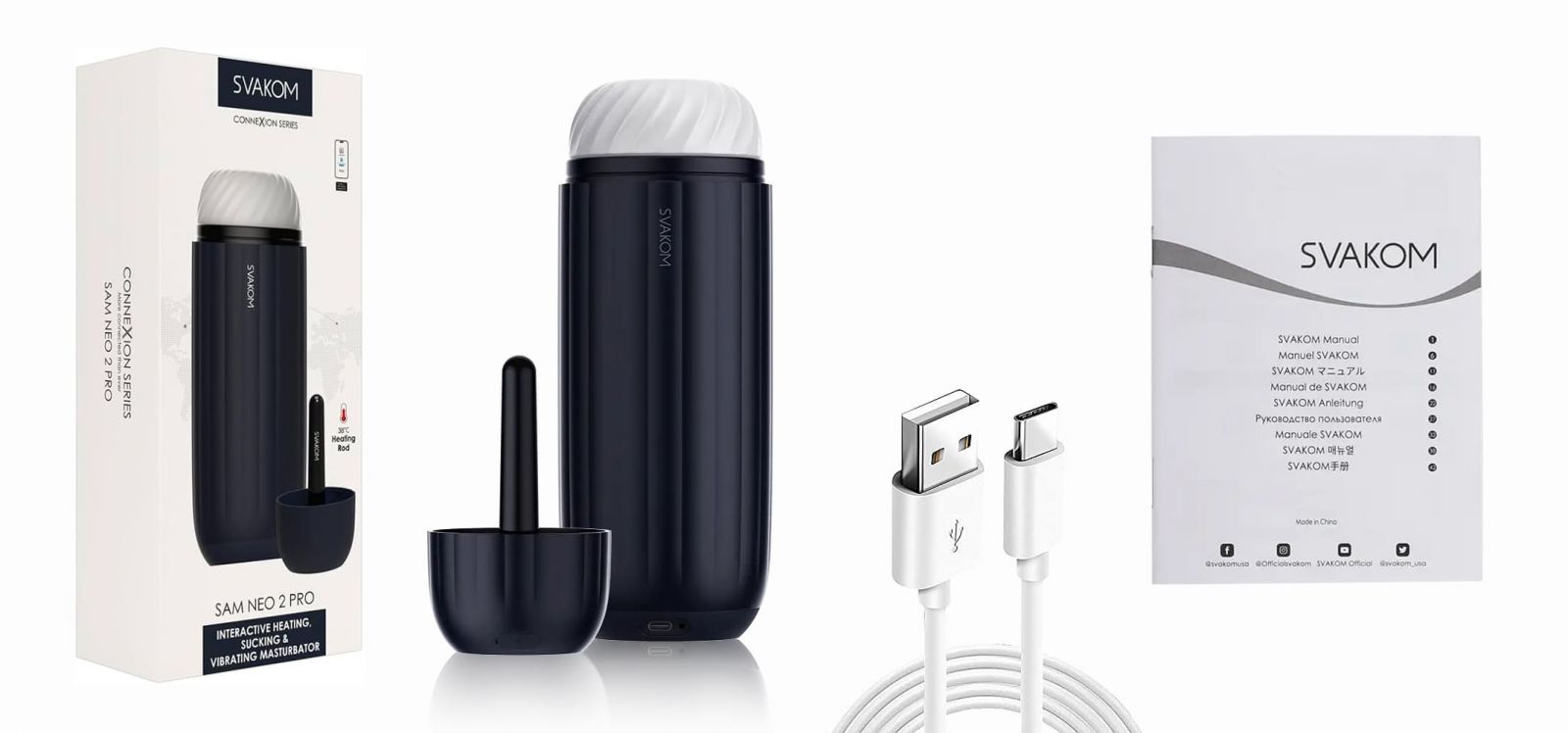 Svakom Sam Neo 2 Pro Máy Tự Sướng Cho Nam Rung Hút Sưởi Ấm Kết Nối App